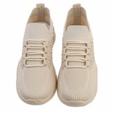 Trendy lage beige textiel sneaker Maud._