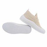 Trendy lage beige textiel sneaker Ingeborg._