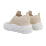 Trendy lage beige textiel sneaker Ingeborg._