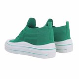 Trendy lage groene textiel sneaker Ingeborg._