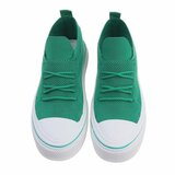 Trendy lage groene textiel sneaker Ingeborg._