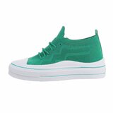 Trendy lage groene textiel sneaker Ingeborg._