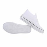 Trendy lage witte textiel sneaker Ingeborg._