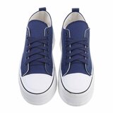 Trendy lage blauwe textiel sneaker Josie._