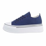 Trendy lage blauwe textiel sneaker Josie._