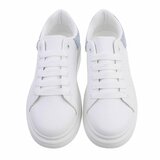 Lage witte sneaker met blauw accent Nicole._