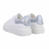 Lage witte sneaker met blauw accent Nicole._