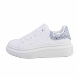 Lage witte sneaker met blauw accent Nicole._