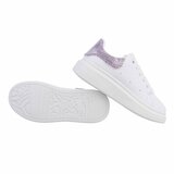 Lage witte sneaker met purperen accent Nicole._