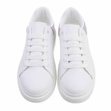 Lage witte sneaker met purperen accent Nicole._