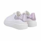 Lage witte sneaker met purperen accent Nicole._