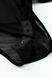 Zwarte bodysuit zonder mouwen in diamantlook._