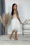 Prachtige witte midi tulle jurk._