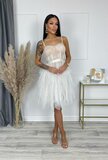 Prachtige witte midi tulle jurk._