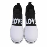 Witte lage textiel mix step in sneaker Sanne._