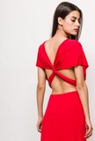 Maxi robe longue rouge foncée à bandes_