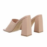  Beige hoge mixed mule Karien_