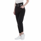 Trendy zwarte 7/8 jeans broek met hoge taille._