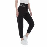 Trendy zwarte 7/8 jeans broek met hoge taille._