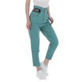 Trendy groene 7/8 jeans broek met hoge taille._