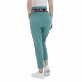 Trendy groene 7/8 jeans broek met hoge taille._