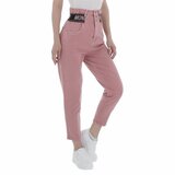 Trendy rose 7/8 jeans broek met hoge taille._