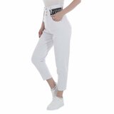 Trendy witte 7/8 jeans broek met hoge taille._