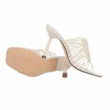 Beige hoge mule Mariella._