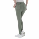 Groene high waist jeans met knoppensluiting._