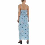 Zomerse licht blauwe maxi bloemen jurk._