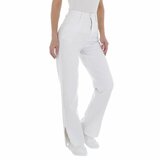 Modieuze witte straight leg jeans._