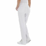 Modieuze witte straight leg jeans._