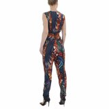 Trendy multi colours v-uitgesneden armloze jumpsuit met deco._