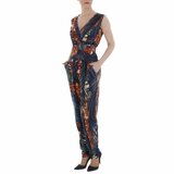 Trendy multi colours v-uitgesneden armloze jumpsuit met deco._