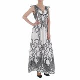 Witte armloze maxi jurk met print._