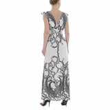 Witte armloze maxi jurk met print._