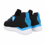 Lage zwart-blauwe sportieve textiel sneaker Aleksia_