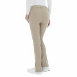 Modieuze beige straight leg jeans._