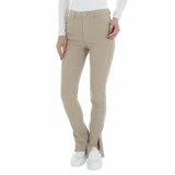 Modieuze beige straight leg jeans._