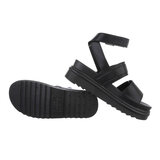 Sandales noires avec semelles a plateforme Kinga_