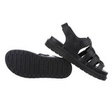 Sandales noires avec semelles compensees Kera._
