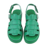 Groene sandaal met platform zool Kera_