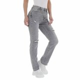 Skinny high waist licht grijze jeans in used look._