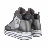 Hoge grijze mixed textiel sneaker Viva_