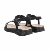 Zwarte sandaal met sleehak Lareina_