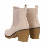 Beige suede enkellaarsje Anita_