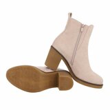 Beige suede enkellaarsje Anita_