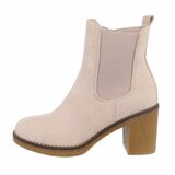 Beige suede enkellaarsje Anita_