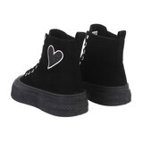 Zwarte hoge textiel sneaker Noa._