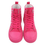 Fuchsia hoge textiel sneaker Noa._